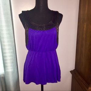 JACK BB Dakota Beaded and Zipper detail Tank